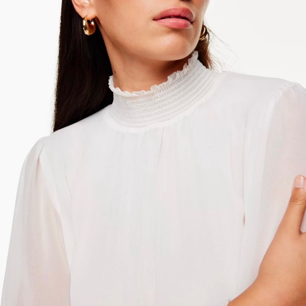 Aritzia Valencia White Long Sleeve Blouse - Picture 3 of 3